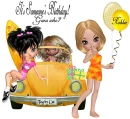 Girls with yellow car -Robbie