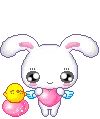 Kawaii bunny and chick