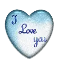 Blue Heart saying I Love You