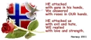 Poem after the terror attack in Norway 2011.