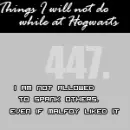 Things I Will Not Do At Hogwarts