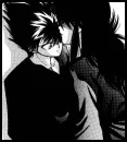 Kurama whispers to Hiei