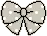 Medium Size Grey Bow With White Polka Dots.