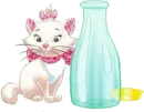 Kitten with milk bottle