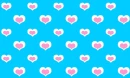 Cuteout Hearts Blue Background