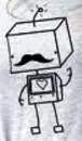robot with mustache