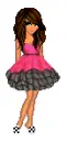 Girl Doll Pink and Grey Dress