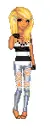 Girl Doll Black and White Striped Tank