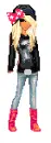 Girl Doll Pink Bow Black Sweatshirt