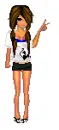 Girl Doll White Tee Black Flats