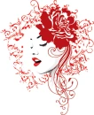 Woman face with rose 