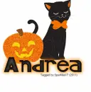 Halloween Kitty with pumpkin - Andrea