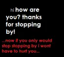 thanks for stopping by