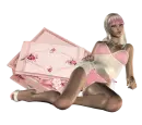 Woman sitting on Label