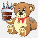 Birthday cake and bear