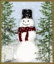 Gold framed Snowman