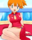 misty in red dress