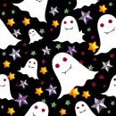 halloween seamless ghost star glitter background