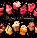 happy birthday seamless glitter background