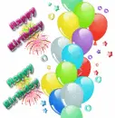 happy birthday seamless glitter background