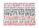 love isn`t allways going to be perfect