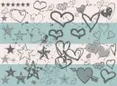 Girly hearts stars background