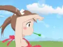 Miu blowing a bubble