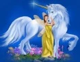 Fairy hugging a Unicorn