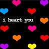 I heart you rainbow hearts