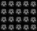 Heartagram - checkered - black