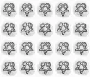 heartagram - checkered - white