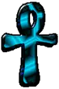 Blue and Black Ankh