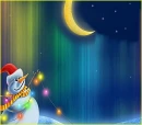 Snowman - Christmas Lights - Backgrounds