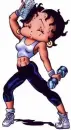 Betty Boop is trying work out her shape!