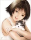 girl with cat