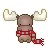 cute moose with scarf