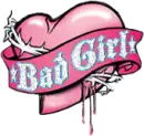 pink heart bad girl
