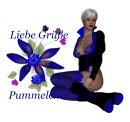 Woman sitting on flowers