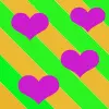 Green and Orange Heart Striped