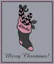 Filled ChristmasStocking in pink and black - Linda