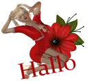 Woman kneels on flower