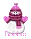 Snowman With Pink Mittens - Robbie