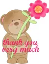 bear,thank you,flower