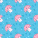 pink,blue,mushrooms