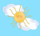blinking sunshine blue sky cloudy