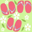 pink,flipflops,flip,flops,green,flowers,white