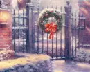 christmas gate wreath - winter scene