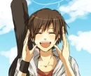anime boy smiling