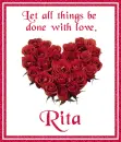 Heart of Roses with Verse - Rita