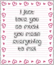 I love you